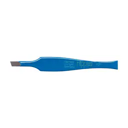 Stainless Steel Tweezers With Ergonomic Hand Grip - Color: Blue, Shape: Slant End