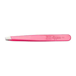 Precision Stainless Steel Tweezers - Size: 9.5 cm, Color: Pink, and Shape: Slant